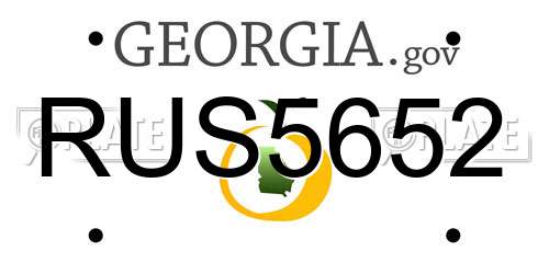 RUS5652 Georgia License Plate