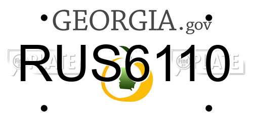 RUS6110 Georgia License Plate