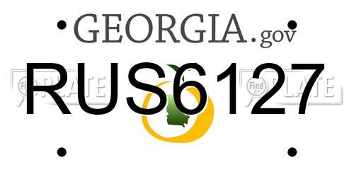 RUS6127 Georgia License Plate