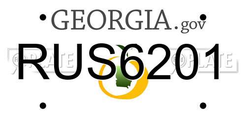 RUS6201 Georgia License Plate