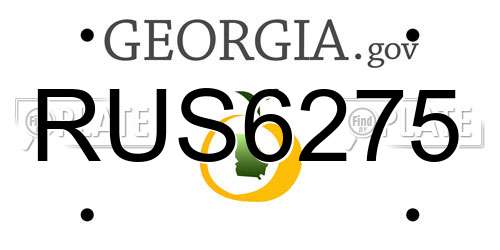 RUS6275 Georgia License Plate