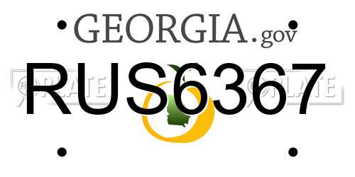 RUS6367 Georgia License Plate
