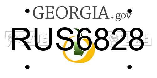 RUS6828 Georgia License Plate