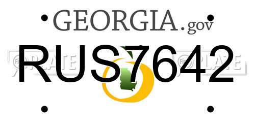 RUS7642 Georgia License Plate