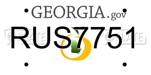 RUS7751 Georgia License Plate
