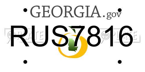 RUS7816 Georgia License Plate