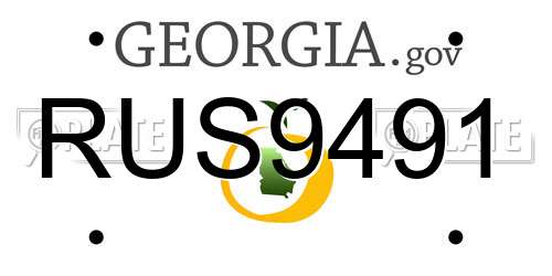 RUS9491 Georgia License Plate