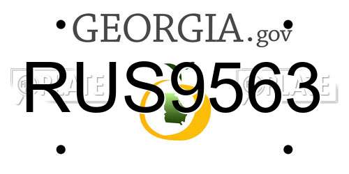 RUS9563 Georgia License Plate