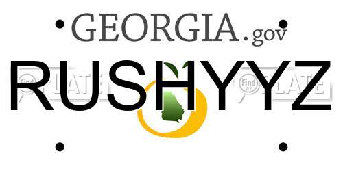 RUSHYYZ Georgia License Plate