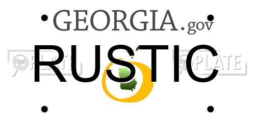 RUSTIC Georgia License Plate