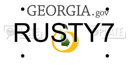 RUSTY7 Georgia License Plate