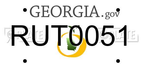 RUT0051 Georgia License Plate