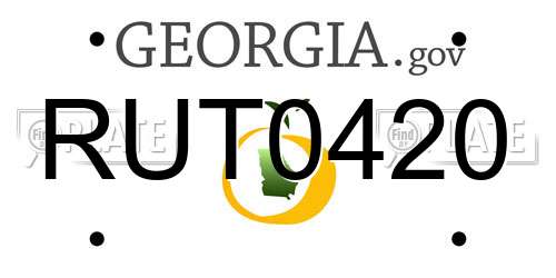 RUT0420 Georgia License Plate