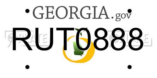 RUT0888 Georgia License Plate