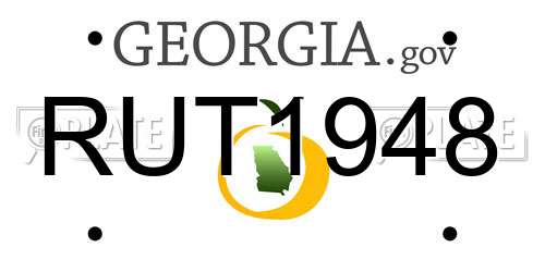 RUT1948 Georgia License Plate