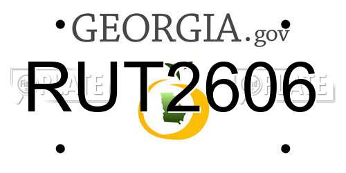 RUT2606 Georgia License Plate