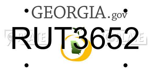 RUT3652 Georgia License Plate