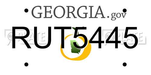 RUT5445 Georgia License Plate