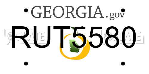 RUT5580 Georgia License Plate