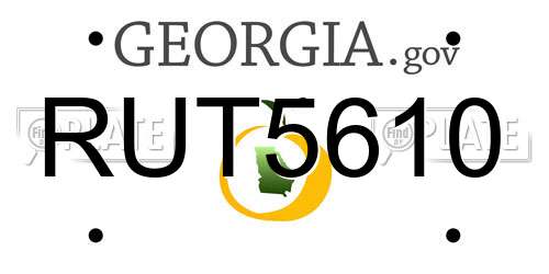 RUT5610 Georgia License Plate