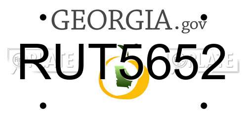 RUT5652 Georgia License Plate
