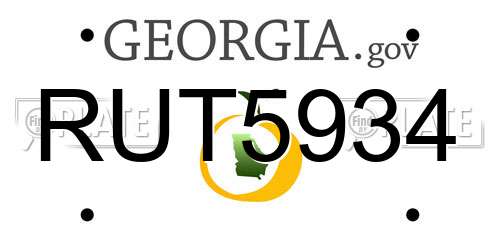 RUT5934 Georgia License Plate