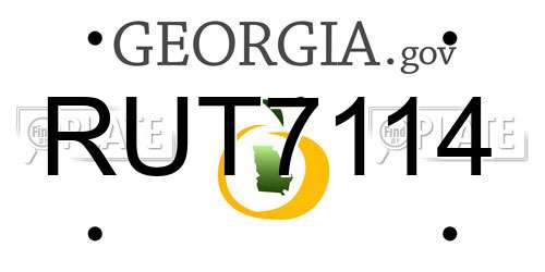 RUT7114 Georgia License Plate