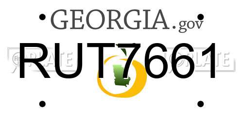 RUT7661 Georgia License Plate