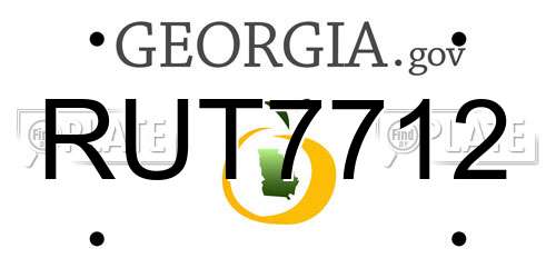 RUT7712 Georgia License Plate