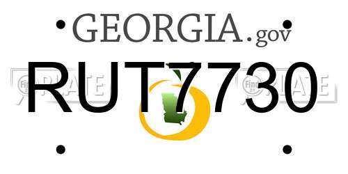 RUT7730 Georgia License Plate