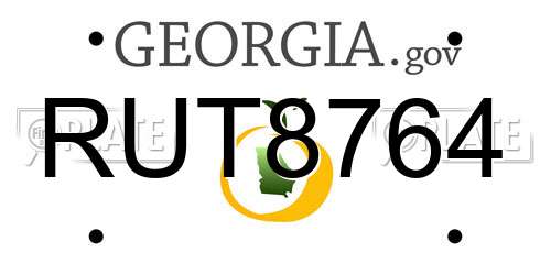 RUT8764 Georgia License Plate