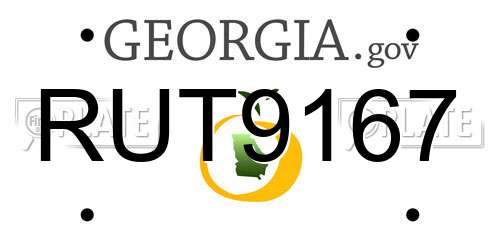 RUT9167 Georgia License Plate