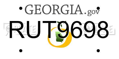 RUT9698 Georgia License Plate