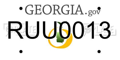 RUU0013 Georgia License Plate