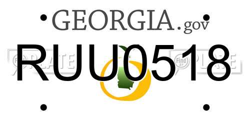 RUU0518 Georgia License Plate