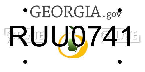 RUU0741 Georgia License Plate