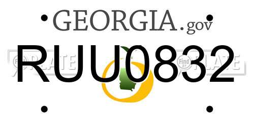 RUU0832 Georgia License Plate