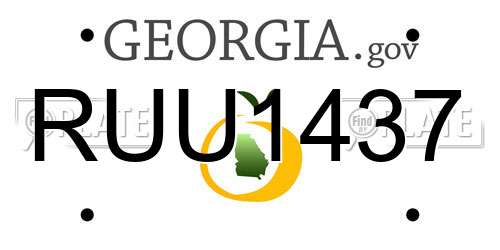 RUU1437 Georgia License Plate