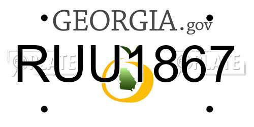 RUU1867 Georgia License Plate