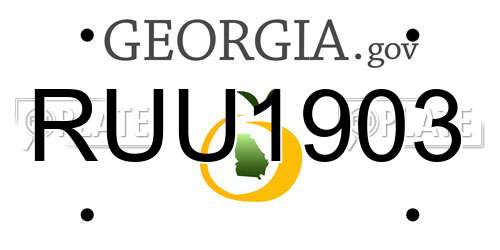 RUU1903 Georgia License Plate