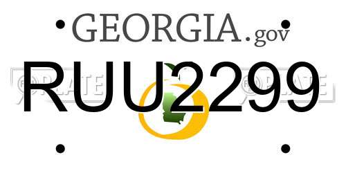 RUU2299 Georgia License Plate