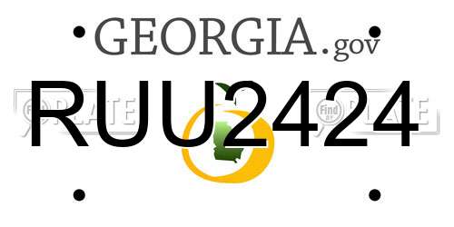 RUU2424 Georgia License Plate