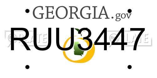 RUU3447 Georgia License Plate