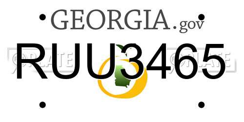 RUU3465 Georgia License Plate