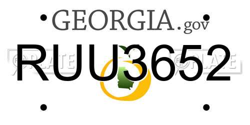 RUU3652 Georgia License Plate