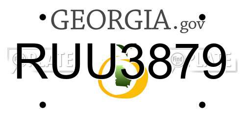 RUU3879 Georgia License Plate