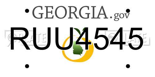 RUU4545 Georgia License Plate