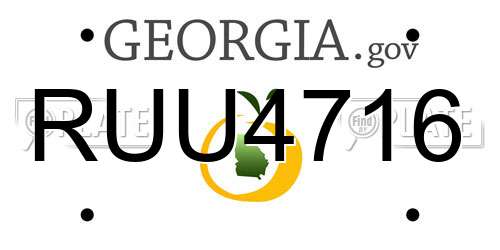 RUU4716 Georgia License Plate