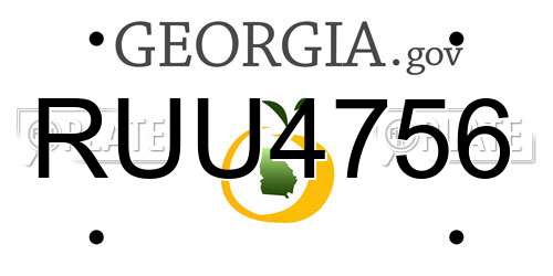 RUU4756 Georgia License Plate