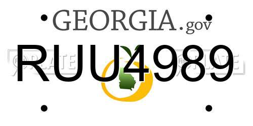 RUU4989 Georgia License Plate